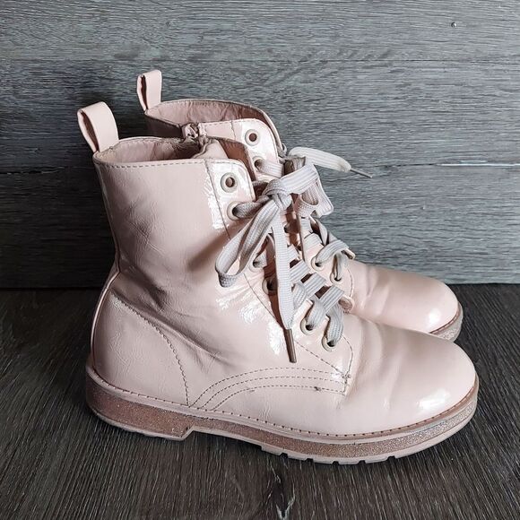MIA Pink Lace-Up Combat Boots Size 2 - Picture 1 of 12